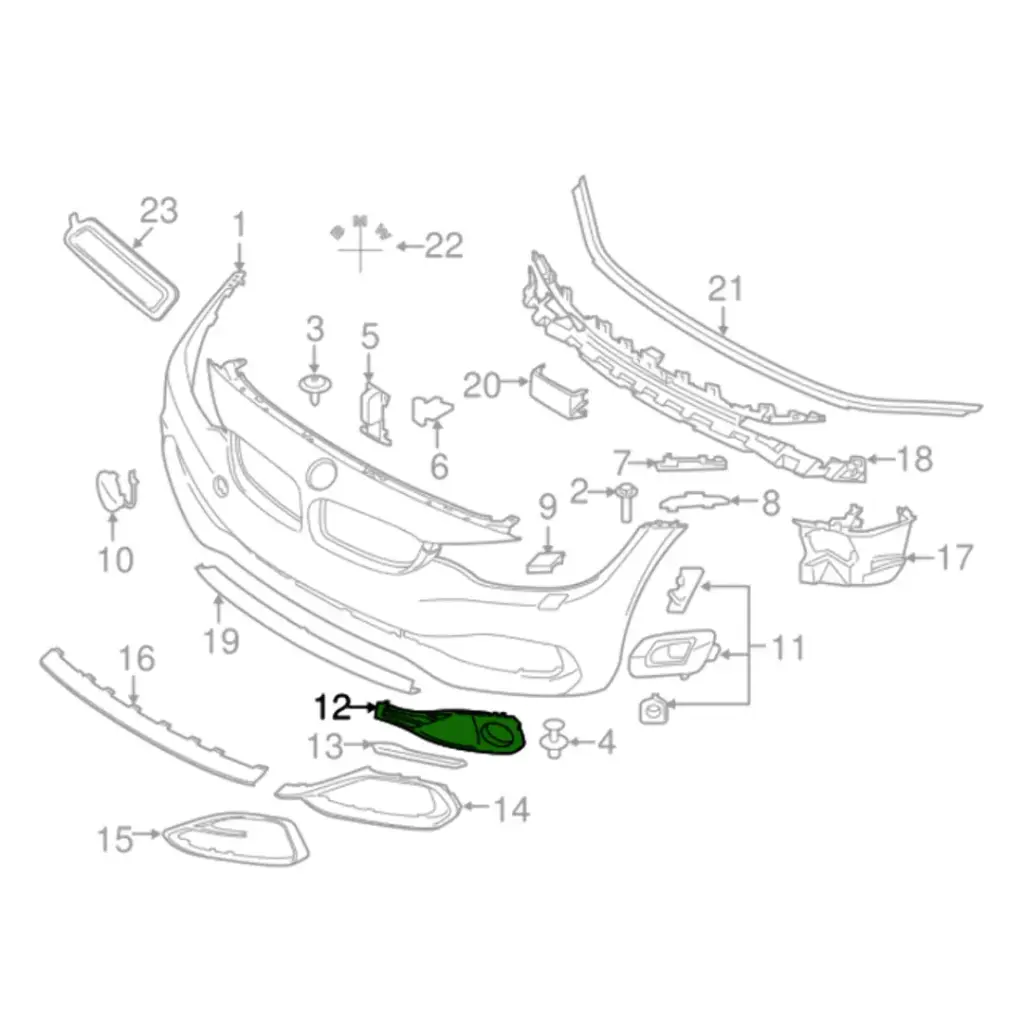 [AUTBMW51117432616NEW] Rejilla Derecha Original BMW 51117432616 – Repuesto OEM USA
