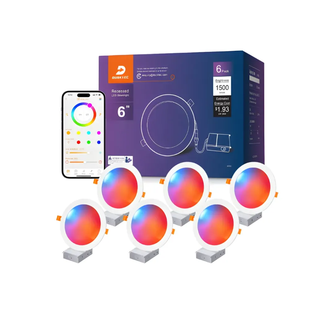 DUSKTEC Luces LED Empotrables 6” RGBCW – Pack x6 / Pack x12 (Pack 12 unidades)